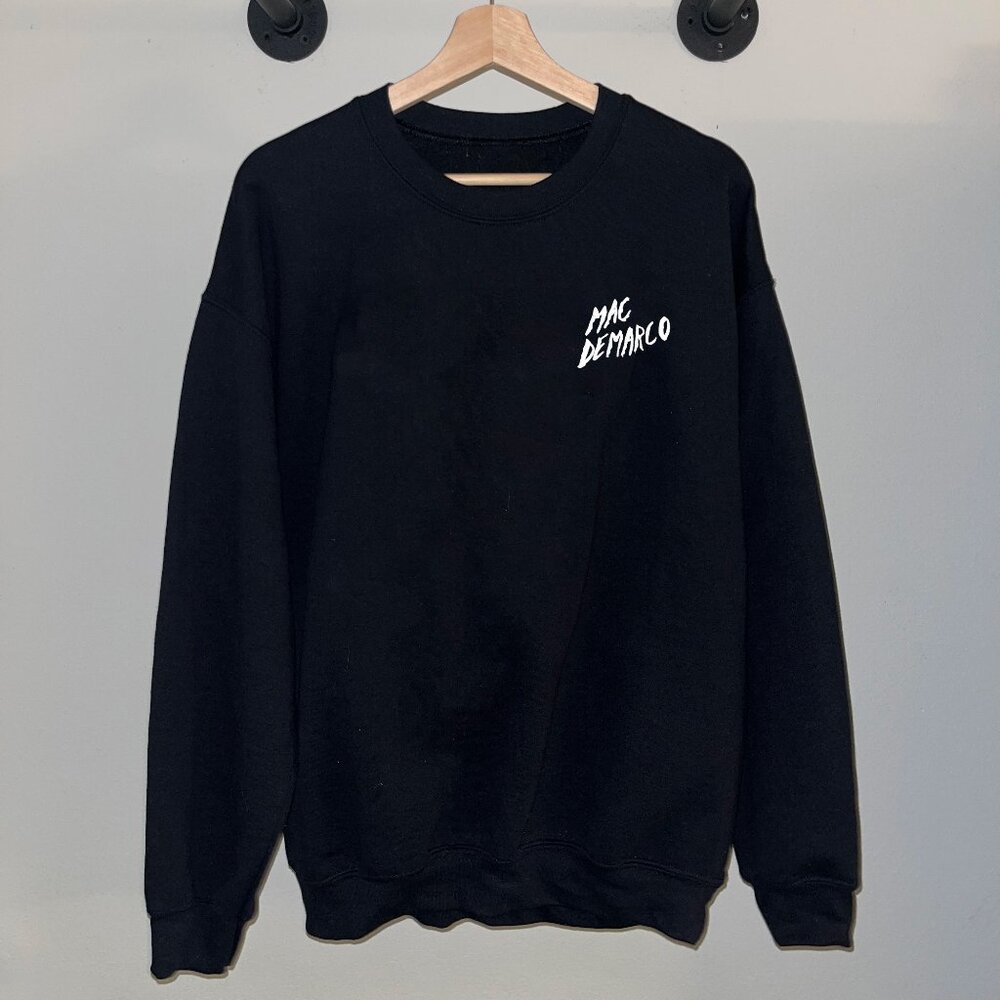 Black White Mac Demarco 2000s Y2k Indie Music Promo Crewneck Sweatshirt